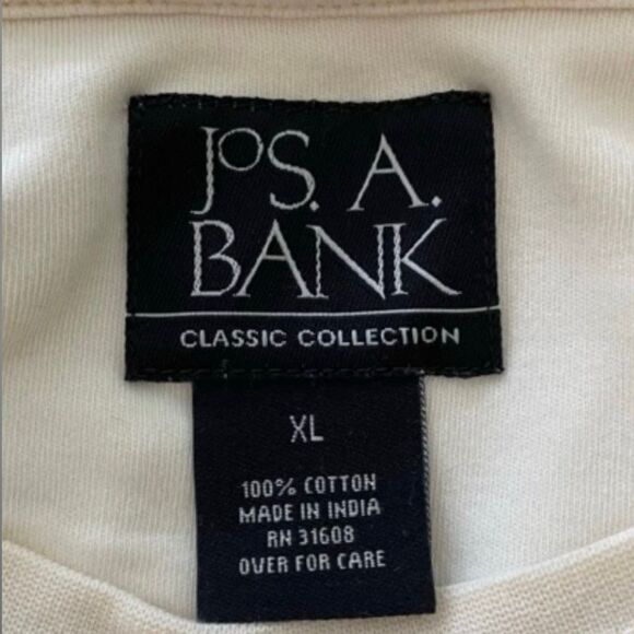 Jos A Bank Classic Collection Long Sleeve Tee Cream Cotton Knit XL - Picture 3 of 4